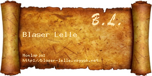 Blaser Lelle névjegykártya